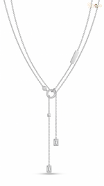 Elegant Double Strand Lariat Necklace