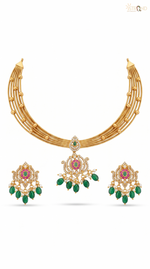 Elegant Gold Necklace Set with Earrings