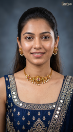 Ornate Gold-Toned Choker Necklace Set