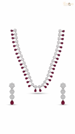 Elegant Ruby and Diamond Necklace Set