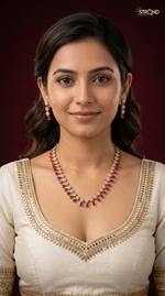 Elegant Ruby and Diamond Necklace Set