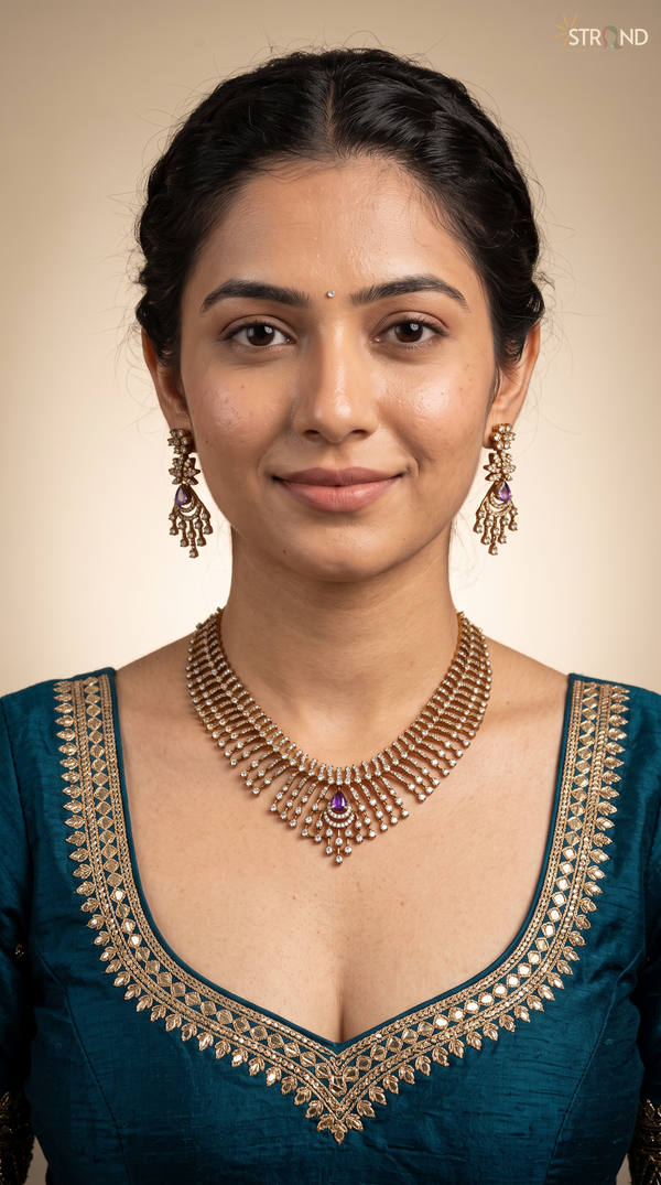 Elegant Gold-Toned Necklace Set