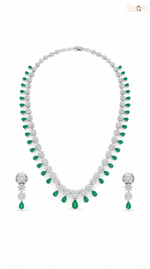 Elegant Green Stone Necklace Set
