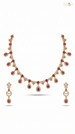Elegant Gold Necklace with Ruby Accents