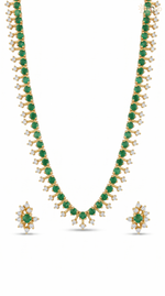 Elegant Emerald Necklace and Earring Set