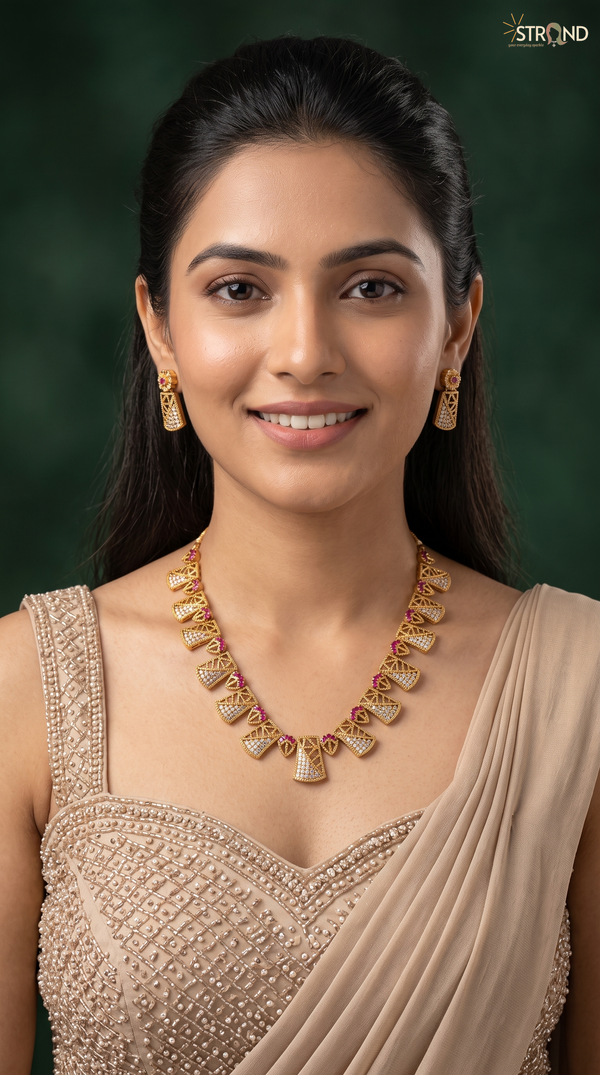 Elegant Gold-Toned Necklace Set