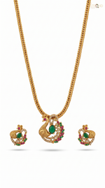 Gold-Toned Peacock Necklace Set