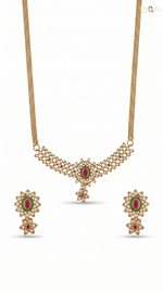 Elegant Gold-Toned Floral Necklace Set